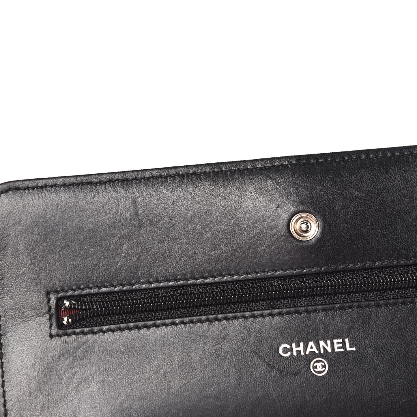 Lambskin Quilted Wallet On Chain WOC Black