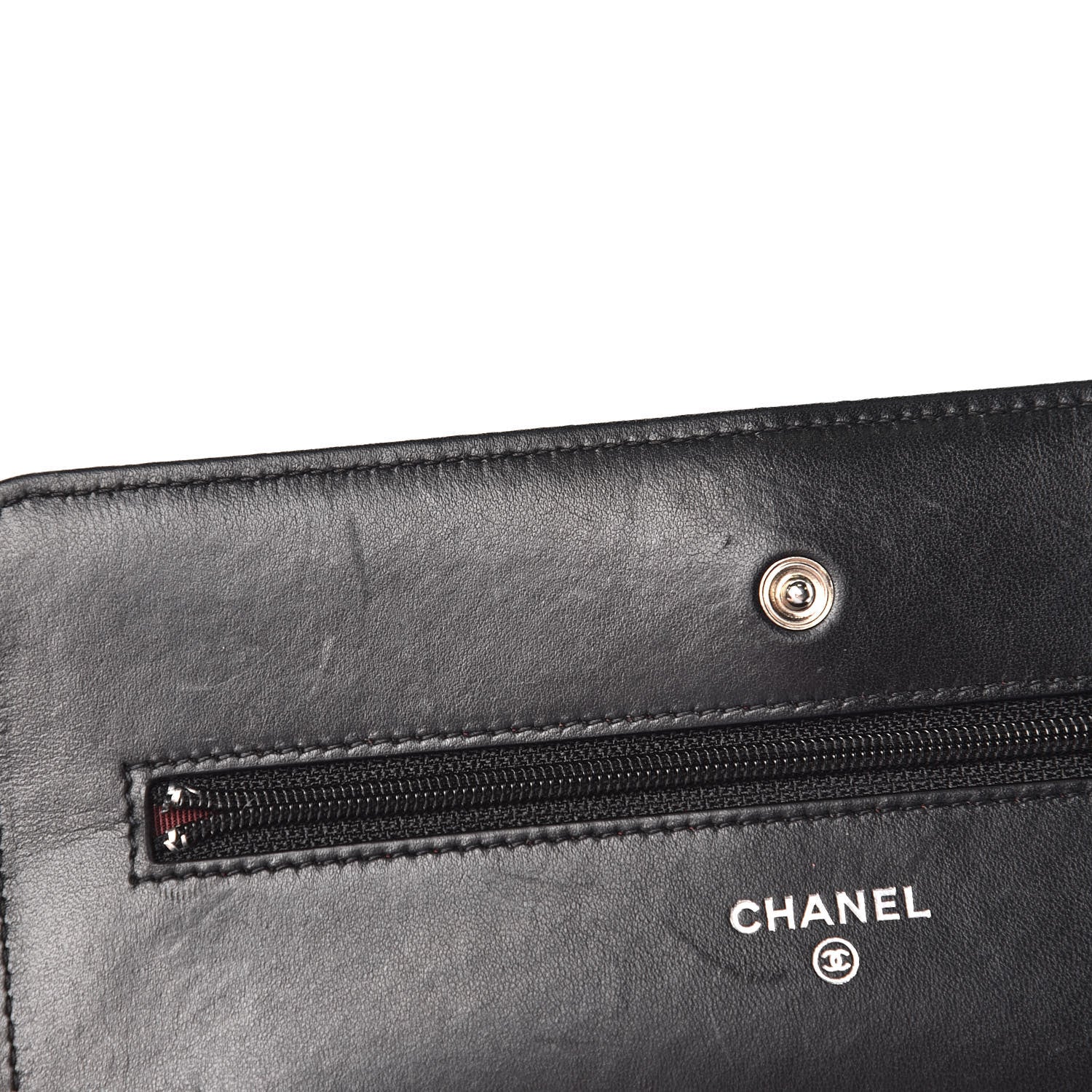 Chanel Lambskin Quilted Wallet On Chain WOC Black 9 of 11