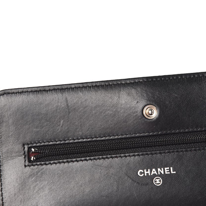 Chanel Lambskin Quilted Wallet On Chain WOC Black 9 of 11