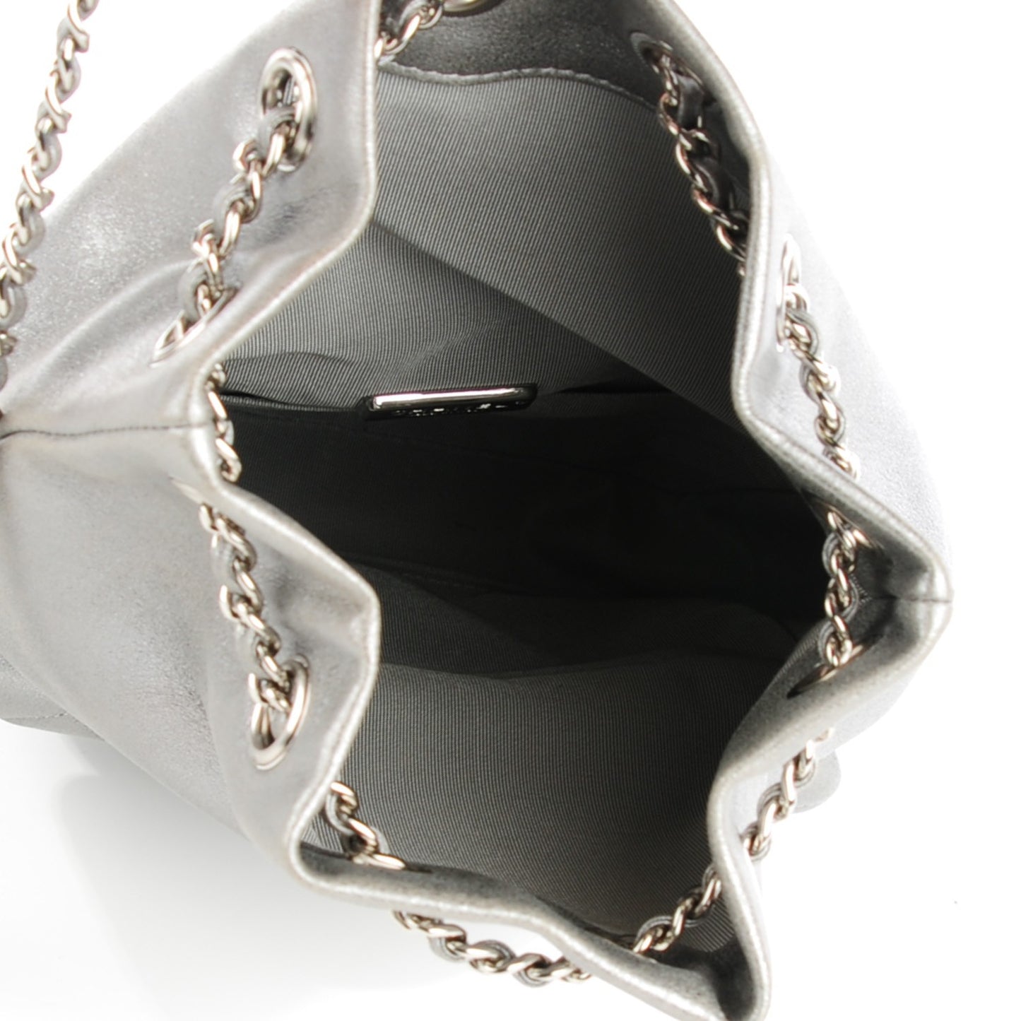 Metallic Lambskin Quilted Small In Seoul Backpack Silver