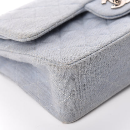 Chanel Jersey Quilted Small Double Flap Blue 11 of 20