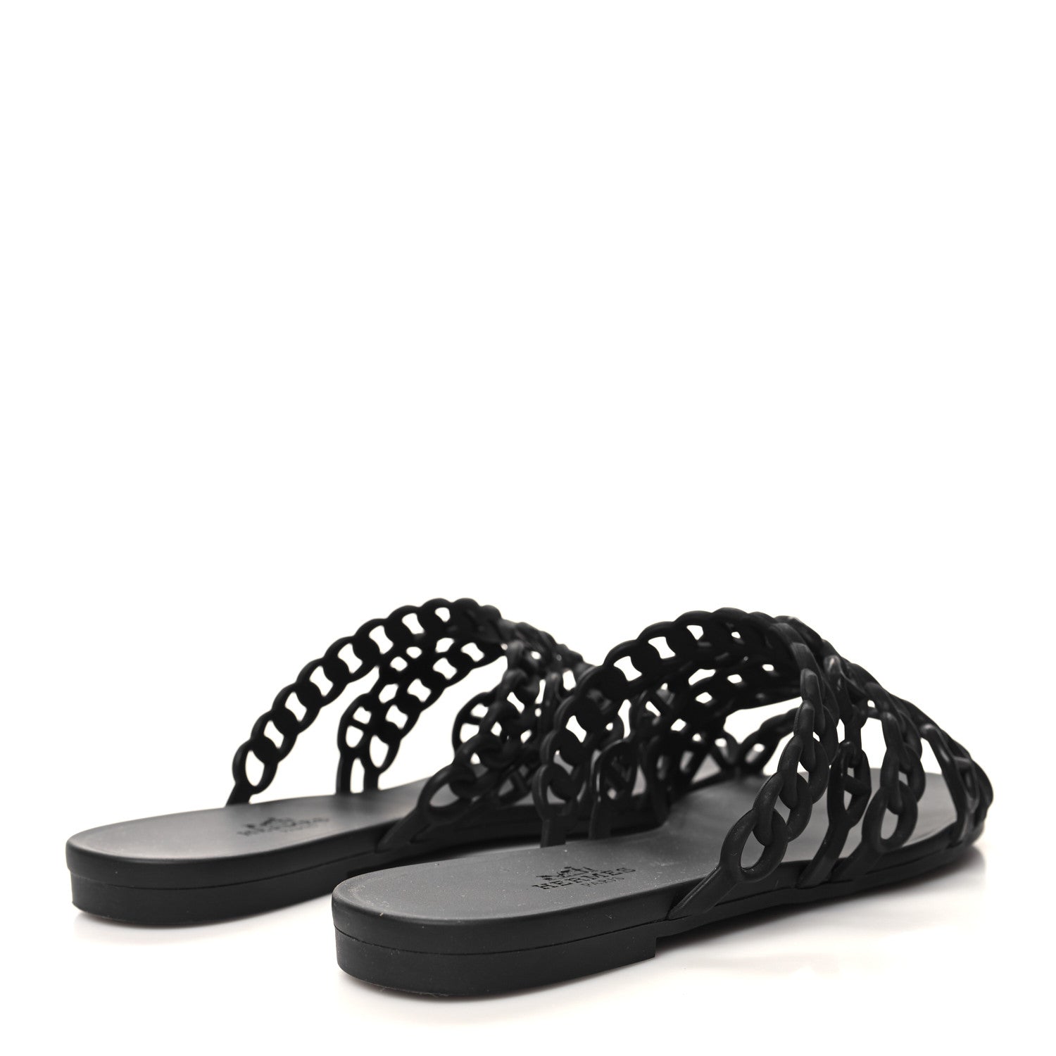 Hermes Rubber Chaine d'Ancre Rivage Sandals 36 Black 4 of 8