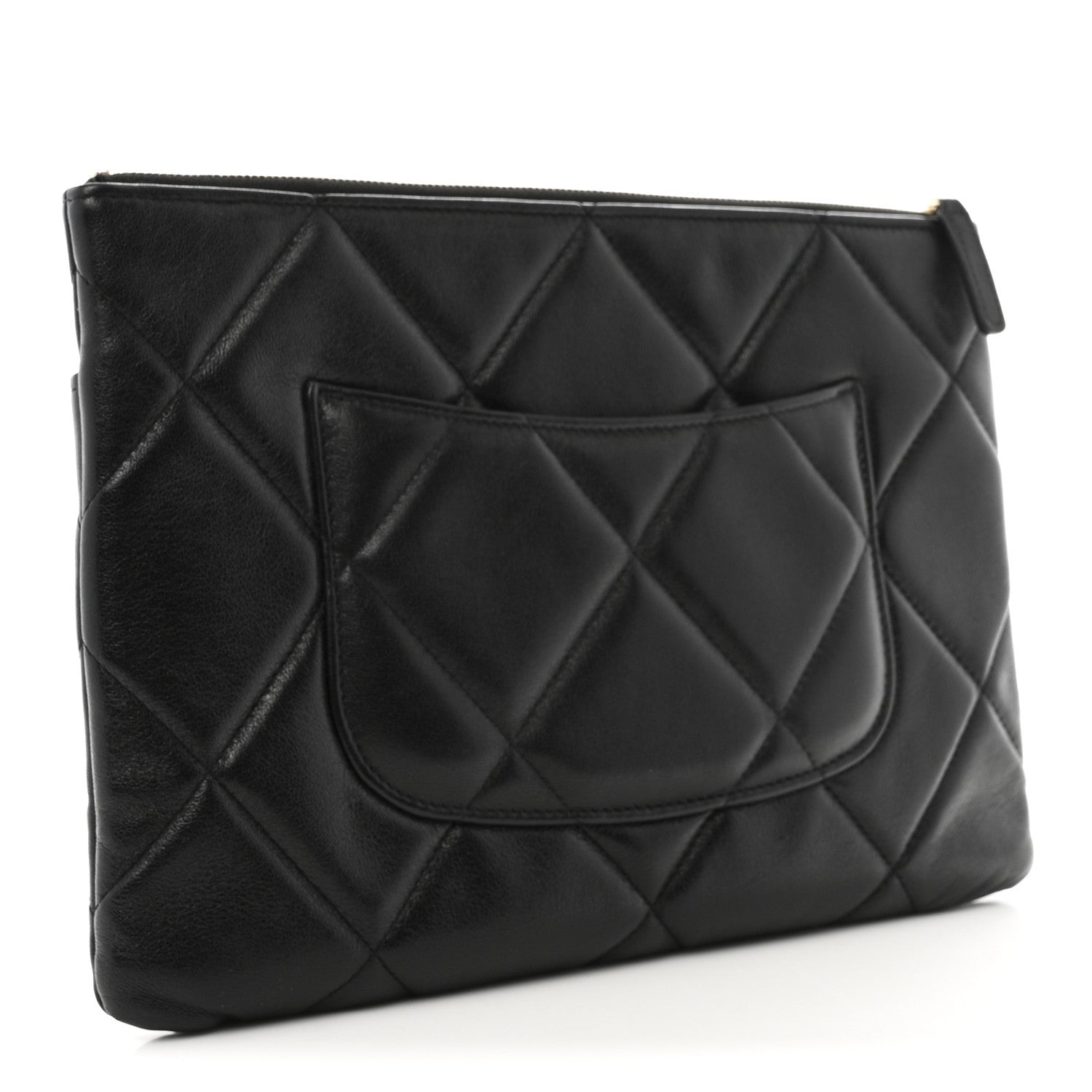 Chanel Goatskin Quilted Chanel 19 Pouch Black 3 of 8