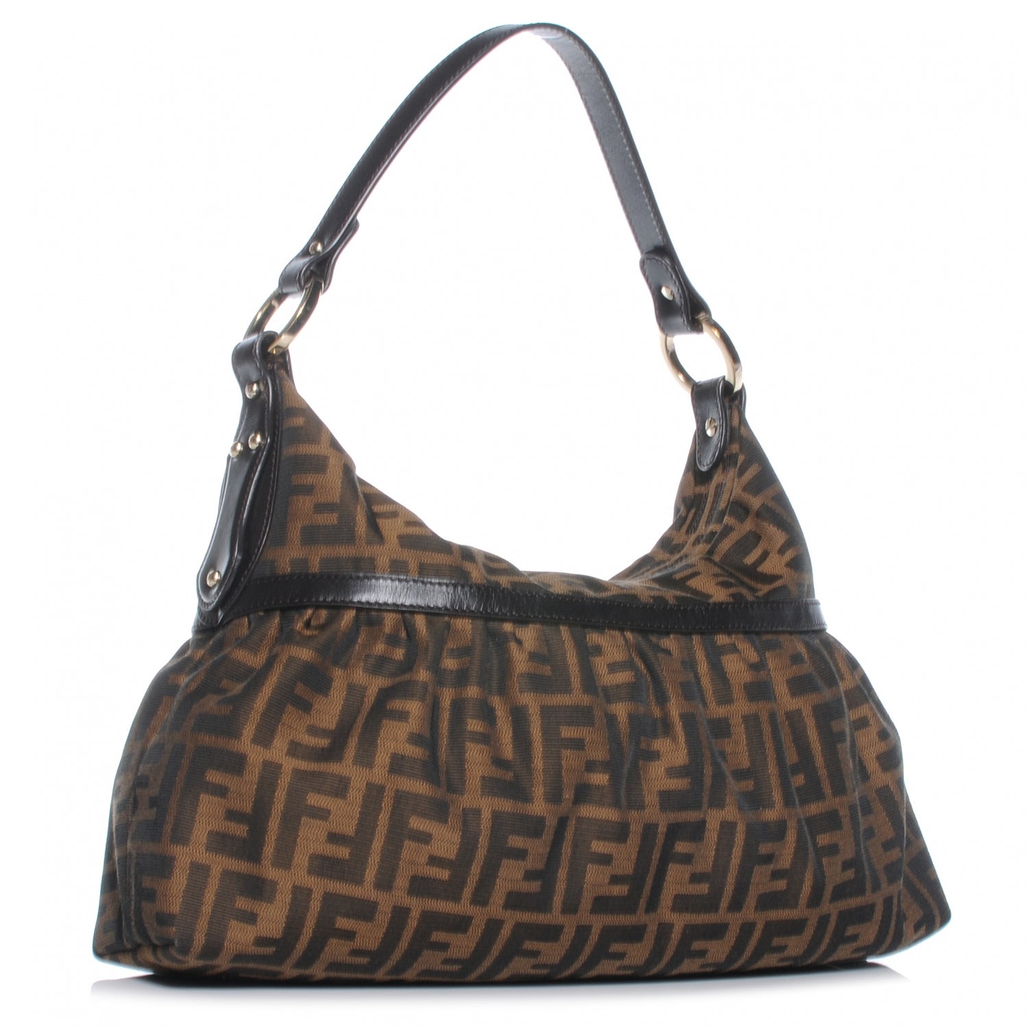 Fendi Zucca Cuoio Lucido Chef Hobo Tobacco Moro 3 of 8