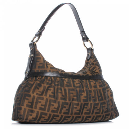 Fendi Zucca Cuoio Lucido Chef Hobo Tobacco Moro 3 of 8