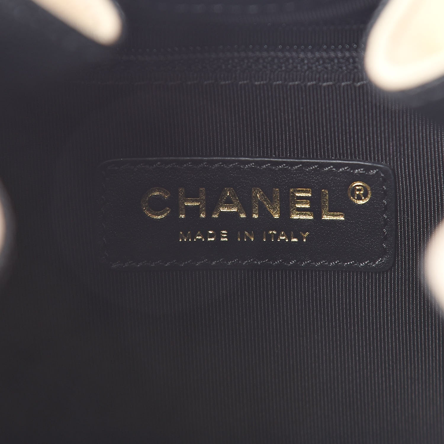 Chanel Lambskin Caviar Lovely Chains Drawstring Bag Beige Black 6 of 10