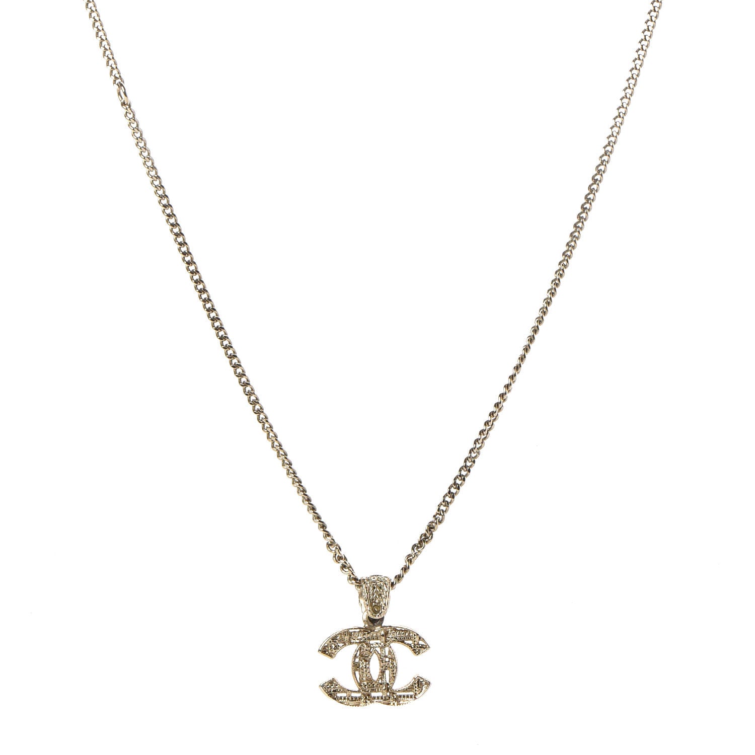 Chanel CC Chain Pendant Necklace Gold 1 of 6