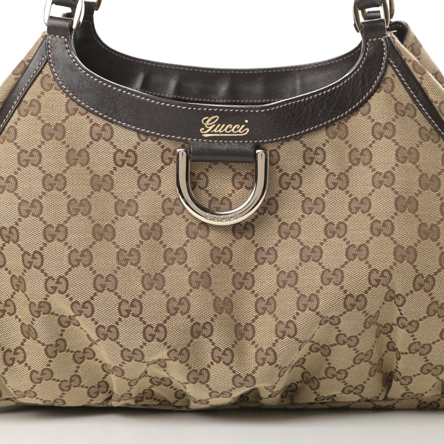 Monogram Large D Gold Hobo Dark Brown