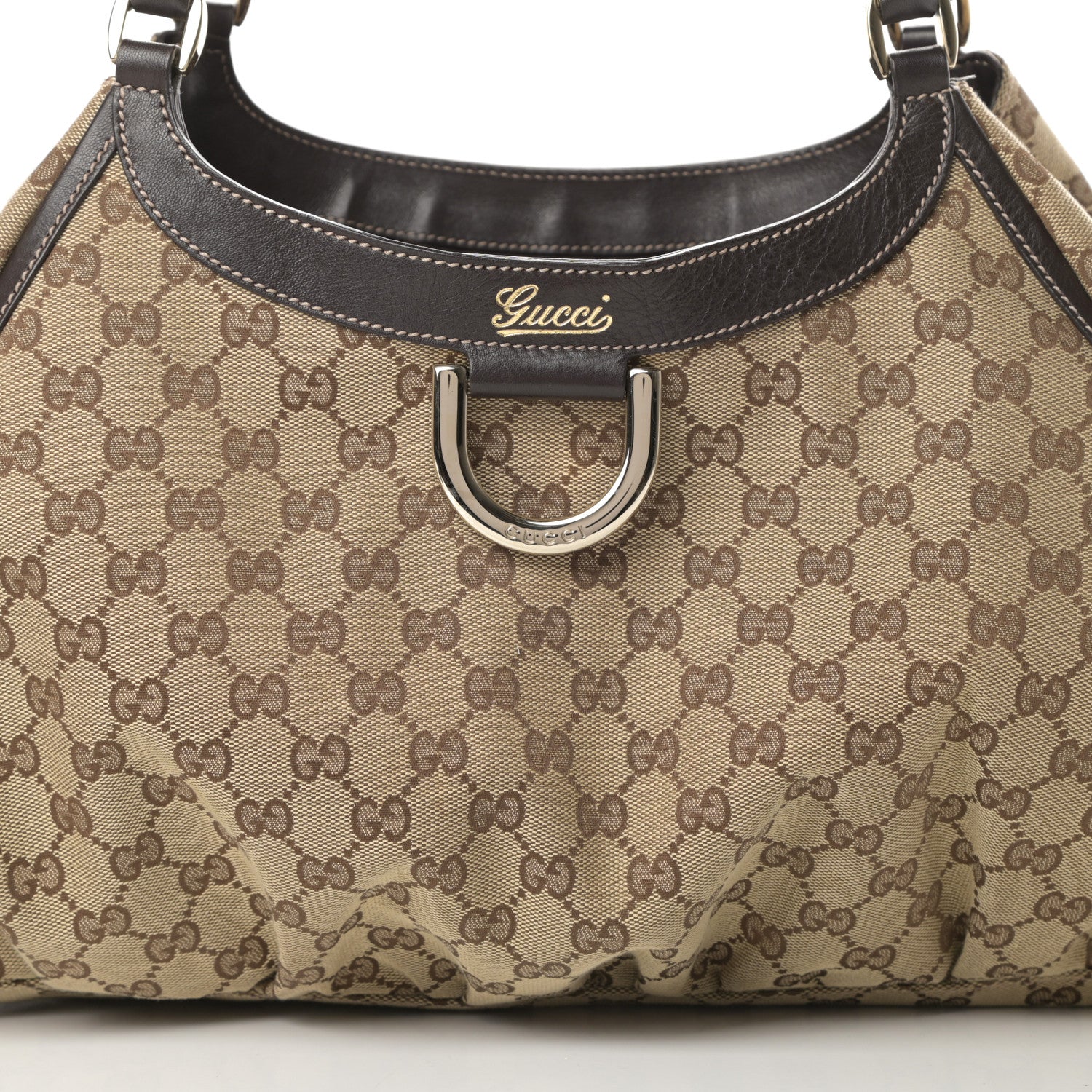 Gucci Monogram Large D Gold Hobo Dark Brown 8 of 16