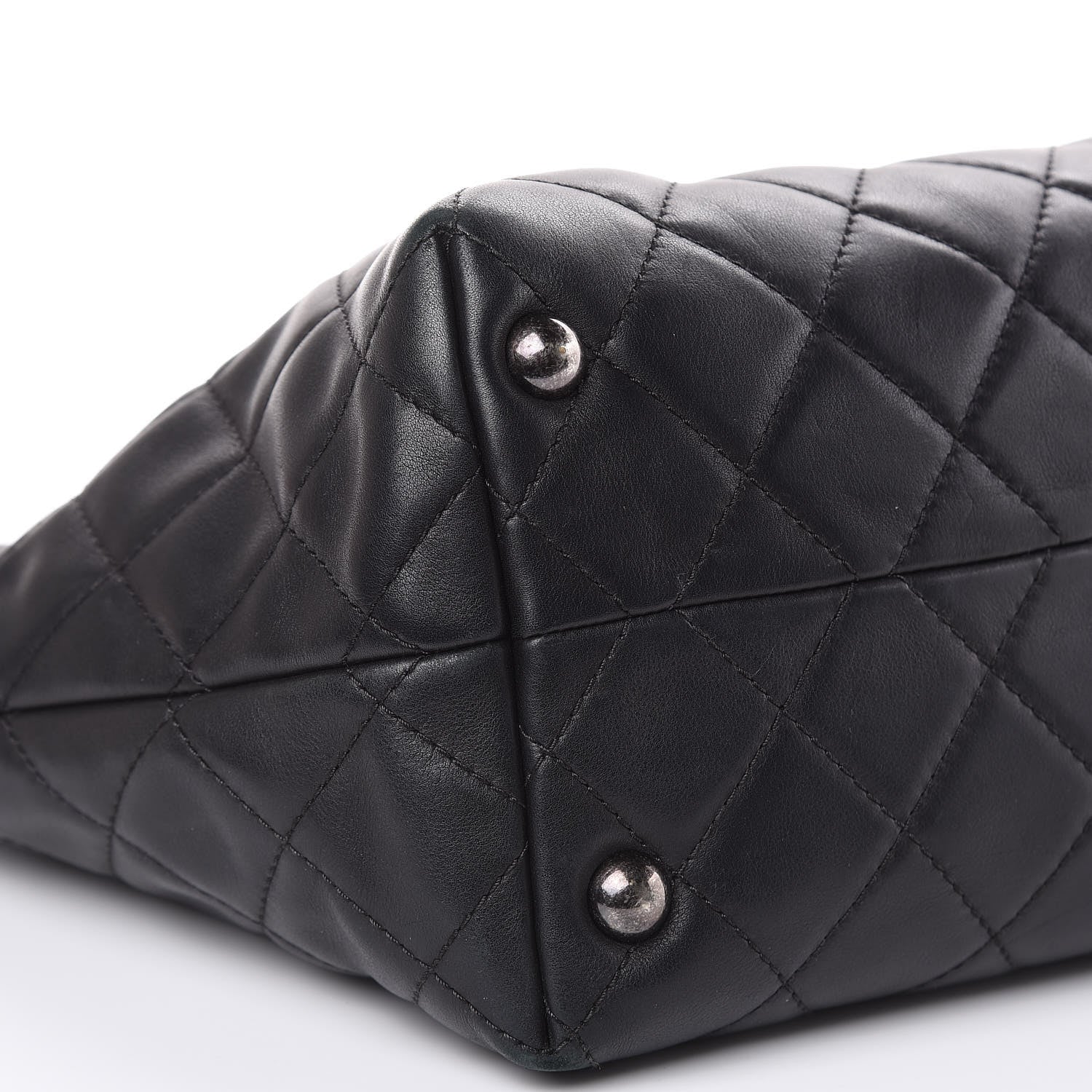Chanel Calfskin Quilted Small Shopping In Chains Tote Black 8 of 15