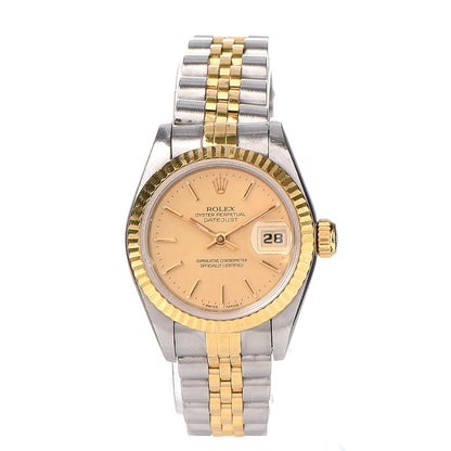 Rolex Stainless Steel 18K Yellow Gold 26mm Oyster Perpetual Datejust Watch Champagne 69173 1 of 12