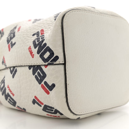 Fendi X FILA Vitello F is Fendi Mania Mini Mon Tresor Bucket Bag White 9 of 11