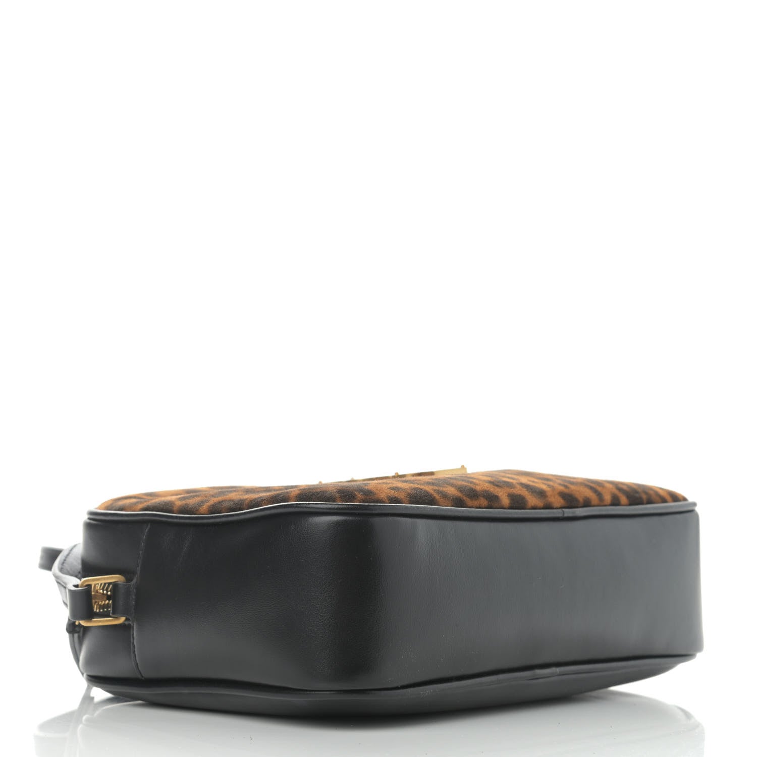 Saint Laurent Calfskin Leopard Print Monogram Lou Camera Bag Black 4 of 10