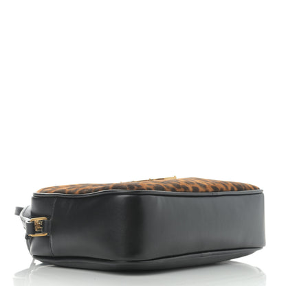 Saint Laurent Calfskin Leopard Print Monogram Lou Camera Bag Black 4 of 10