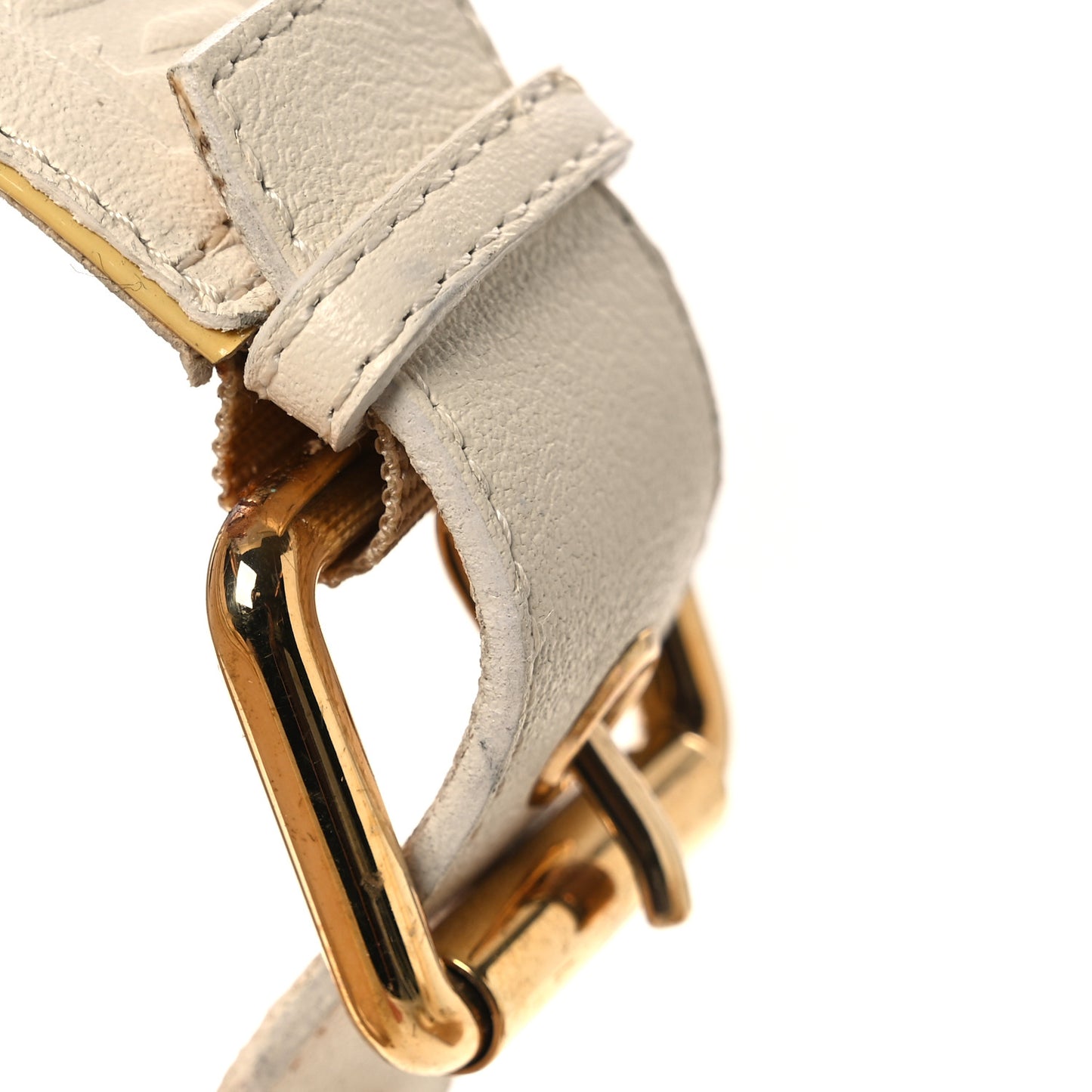 Calfskin Monogram Embossed Espadrille Wedge Sandals 36 White