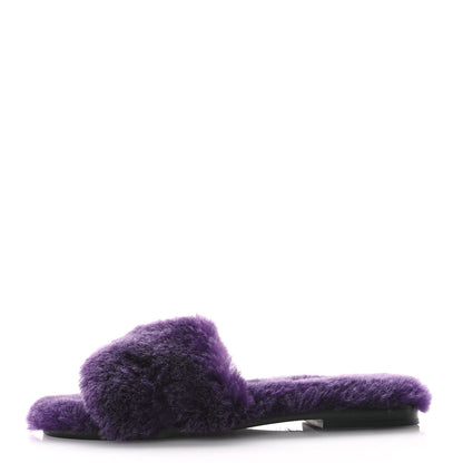 Hermes Woolskin Oran Sandals 37 Violet Fonce 1 of 8