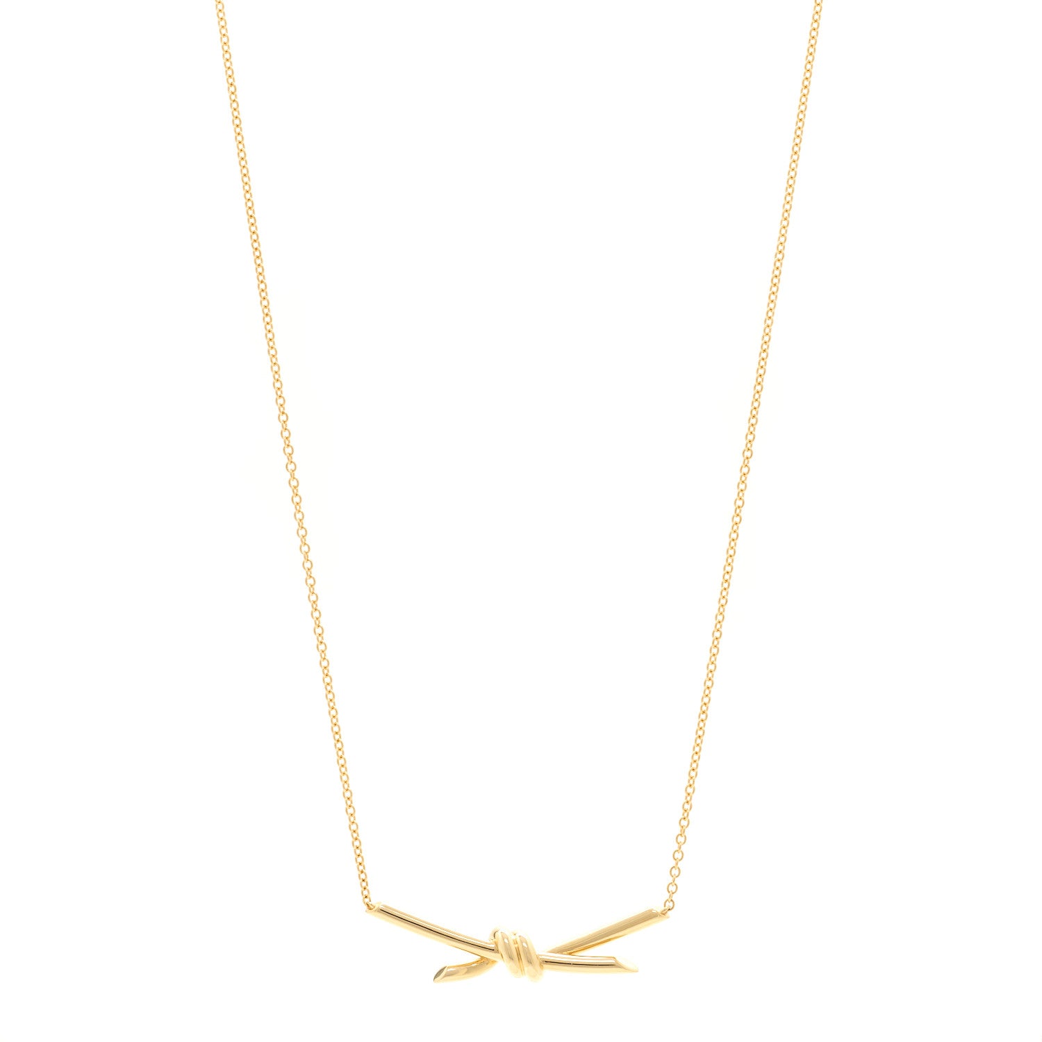 Tiffany 18K Yellow Gold Knot Necklace 1 of 6