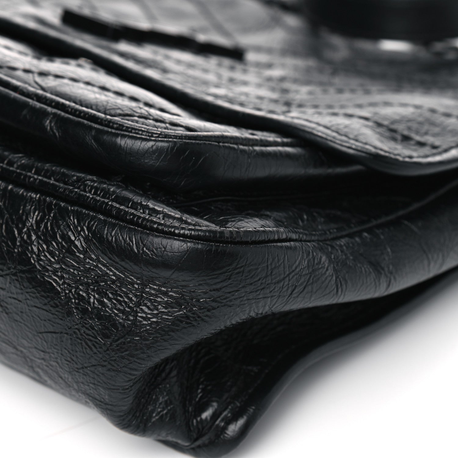 Saint Laurent Crinkled Calfskin Matelasse Monogram Medium Niki Chain Satchel Black 6 of 8