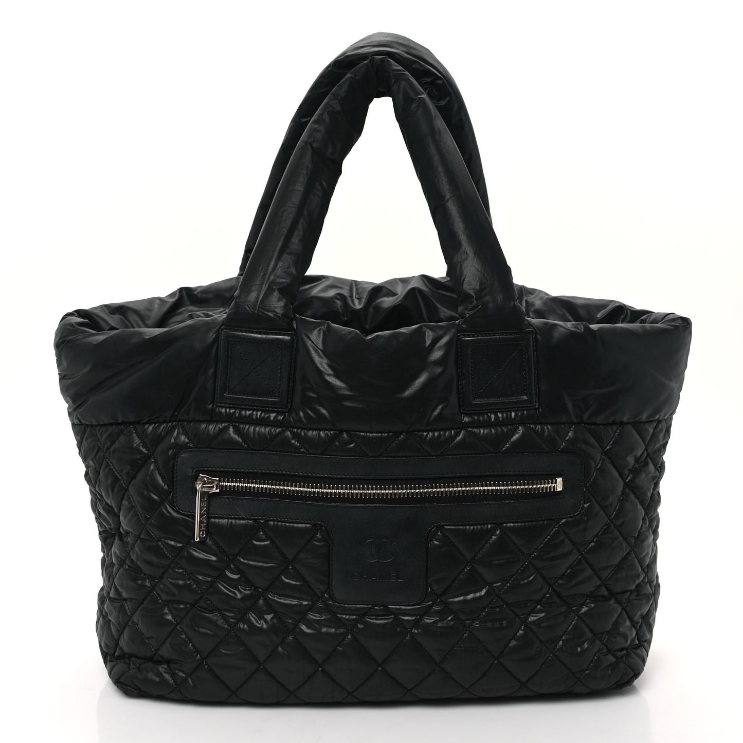 Nylon Quilted Large Coco Cocoon Tote Black