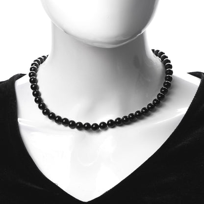 Tiffany Sterling Silver Black Onyx Bead Toggle Necklace 2 of 5