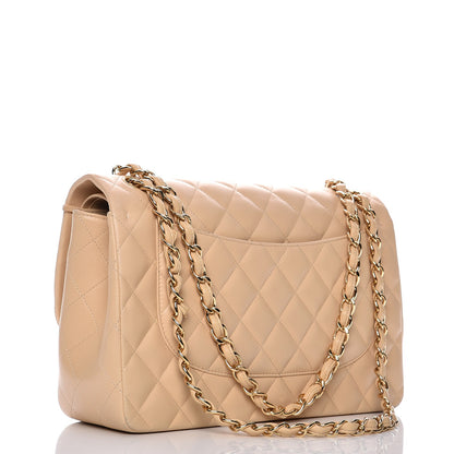 Chanel Lambskin Quilted Jumbo Double Flap Beige Clair 3 of 15