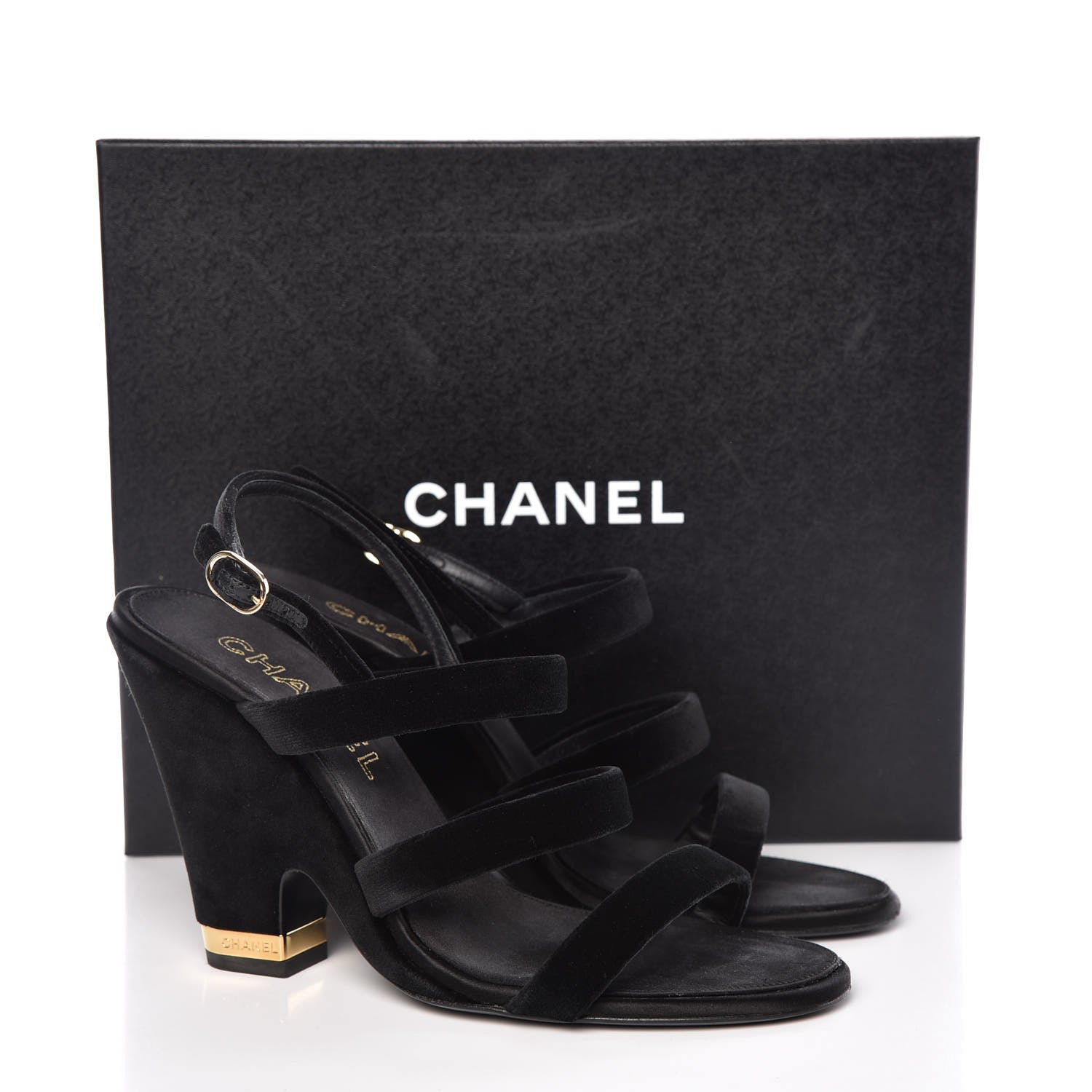 Chanel Velvet CC Sandals 41 Black 20 of 20