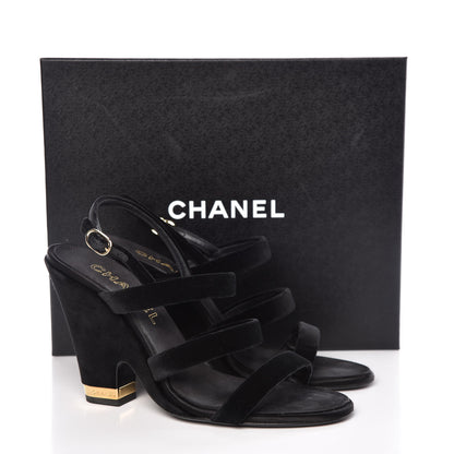 Chanel Velvet CC Sandals 41 Black 20 of 20