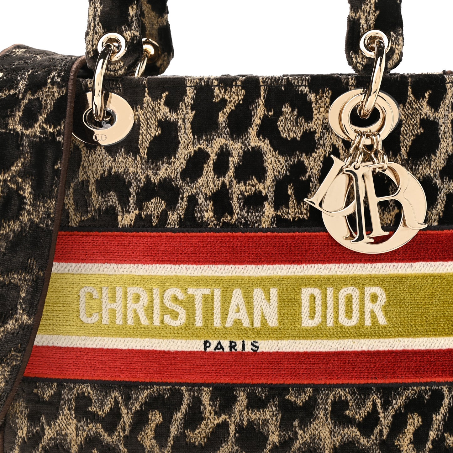 Velvet Mizza Embroidered Medium Lady D-Lite Beige Multicolor