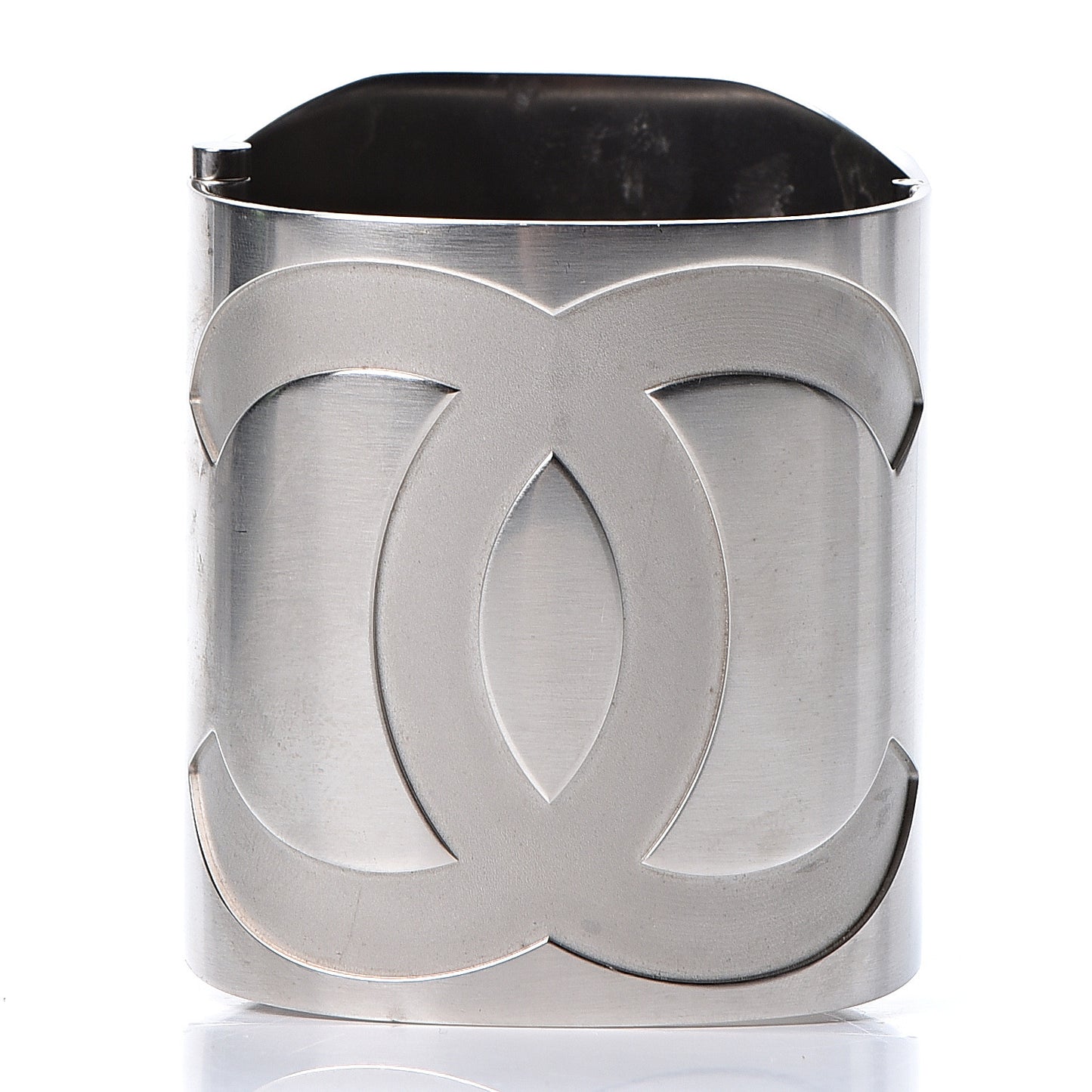 Metal Wide CC Mirror Cuff Silver