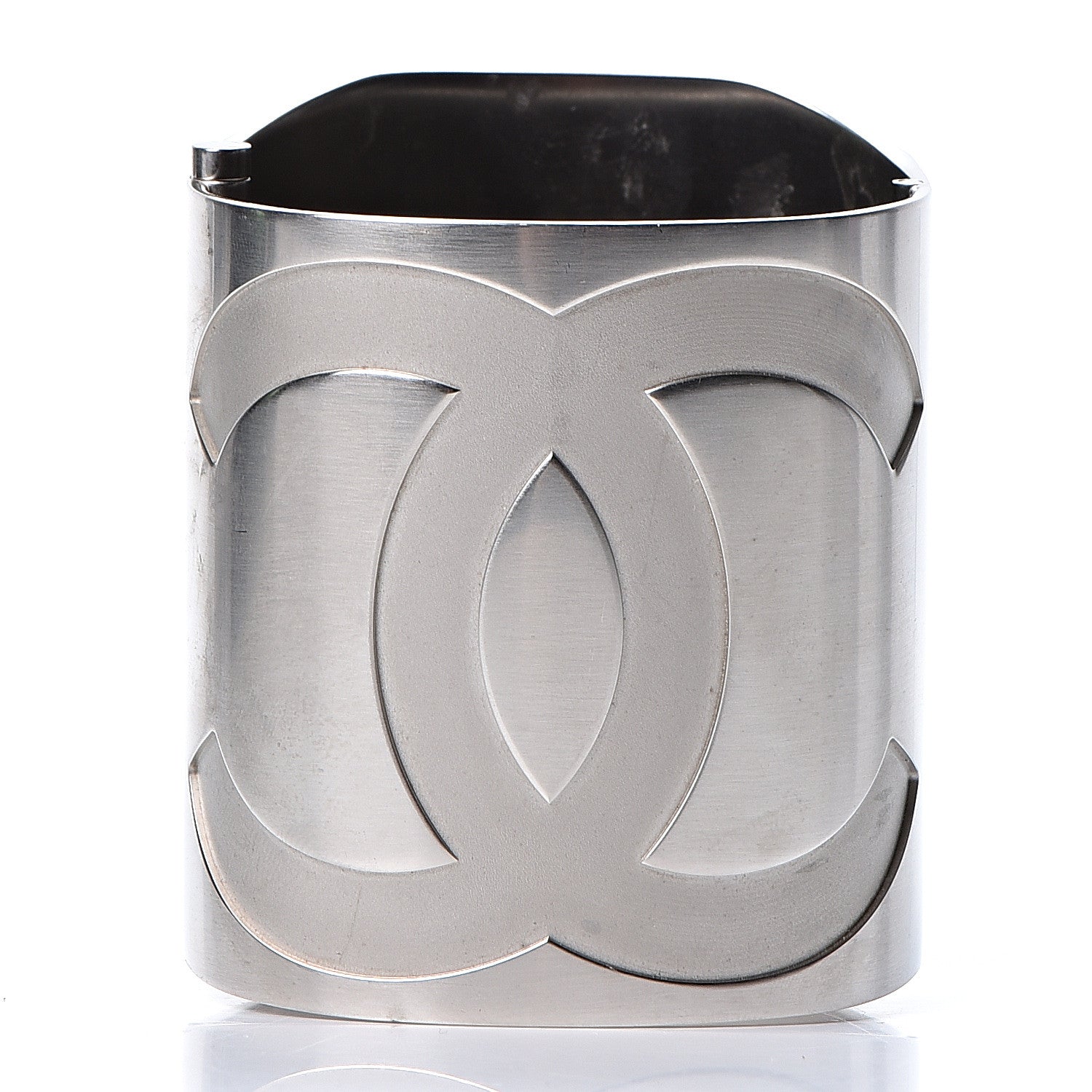 Chanel Metal Wide CC Mirror Cuff Silver 1 of 4