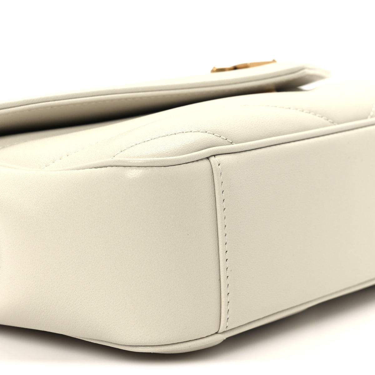 Saint Laurent Lambskin Chevron Quilted Small Loulou White 12 of 13