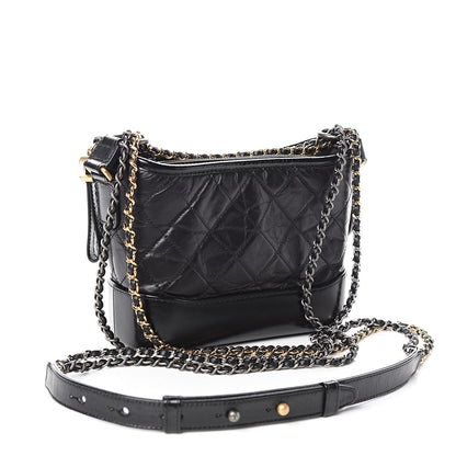 Chanel Aged Calfskin Quilted Small Gabrielle Hobo Black 3 of 10