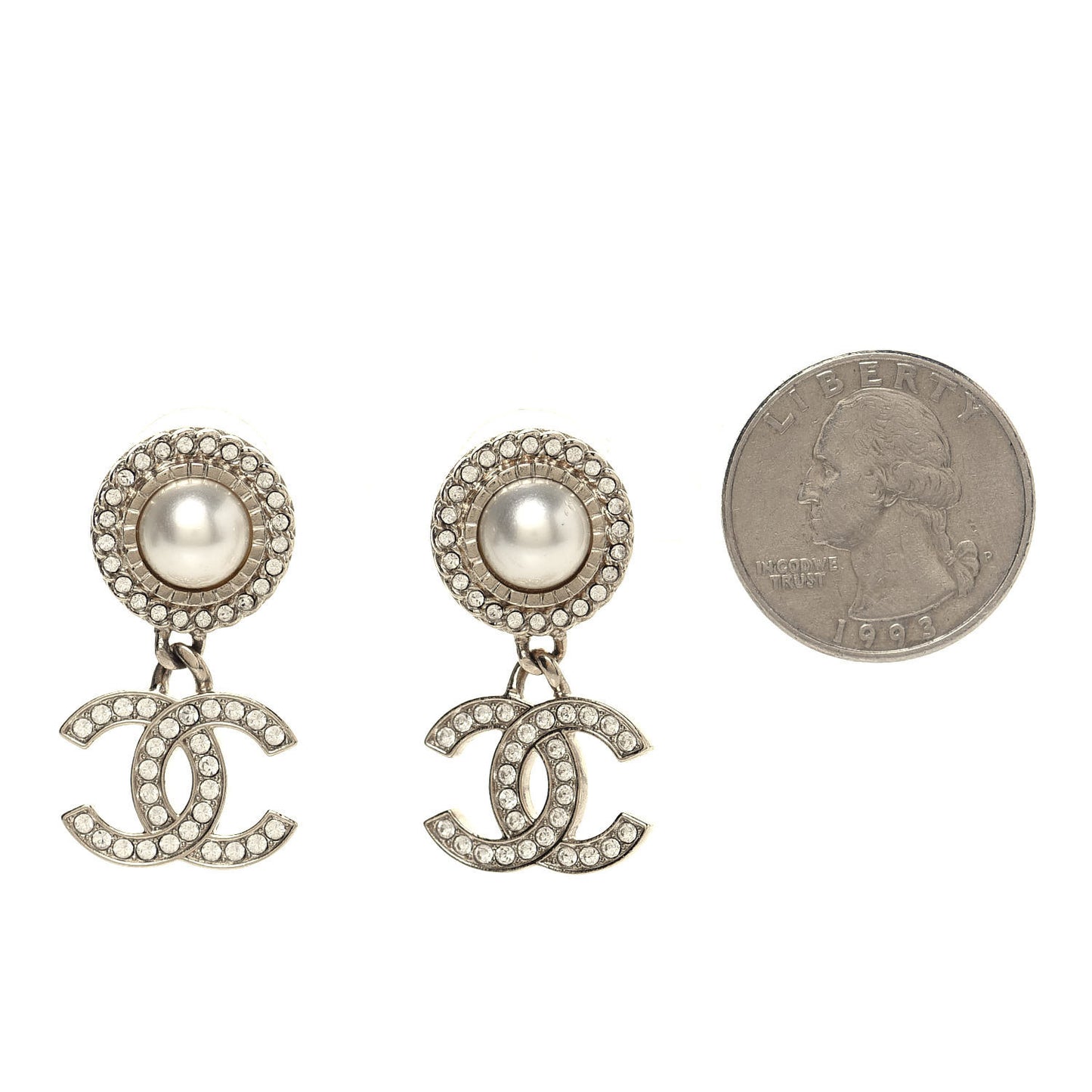 Crystal Pearl Bow-tiful CC Drop Earrings Gold