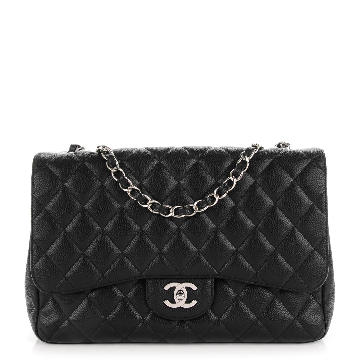 Caviar Quilted Jumbo Single Flap Black