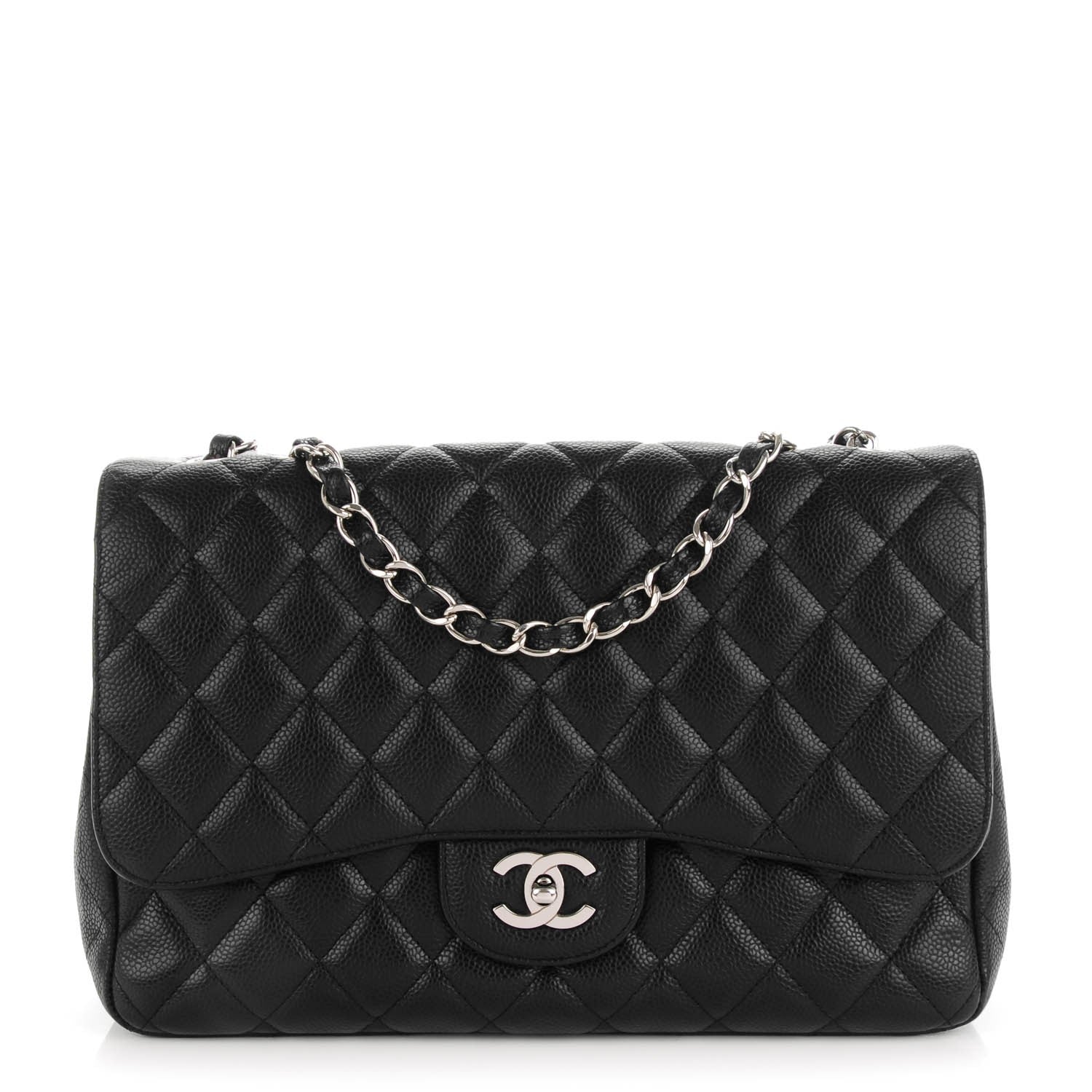 Chanel Caviar Quilted Jumbo Single Flap Black 1 of 8