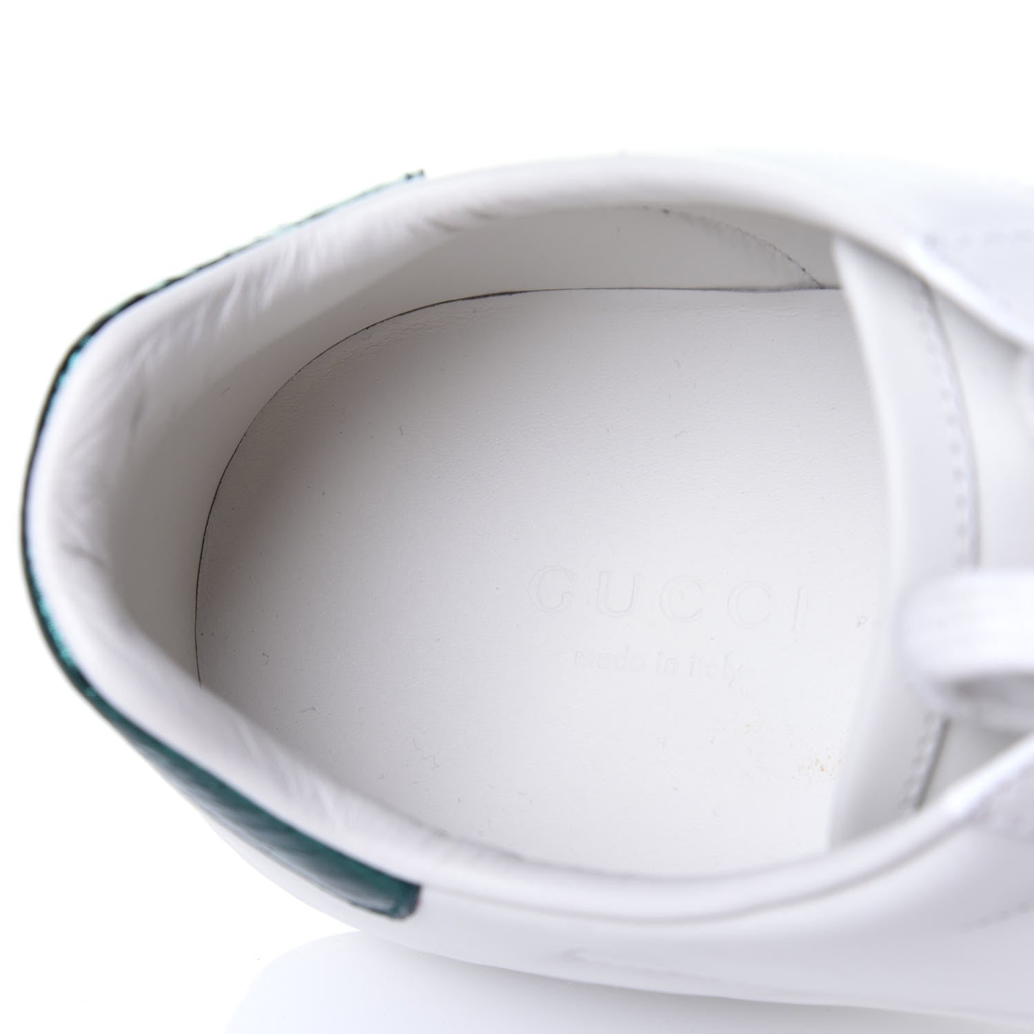 Gucci Calfskin Ayers Bee Embroidered Womens Ace Sneakers 37.5 White Green 7 of 16