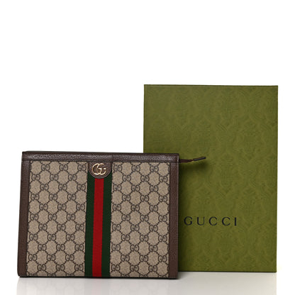 Gucci GG Supreme Monogram Web Ophidia Pouch Brown 19 of 20