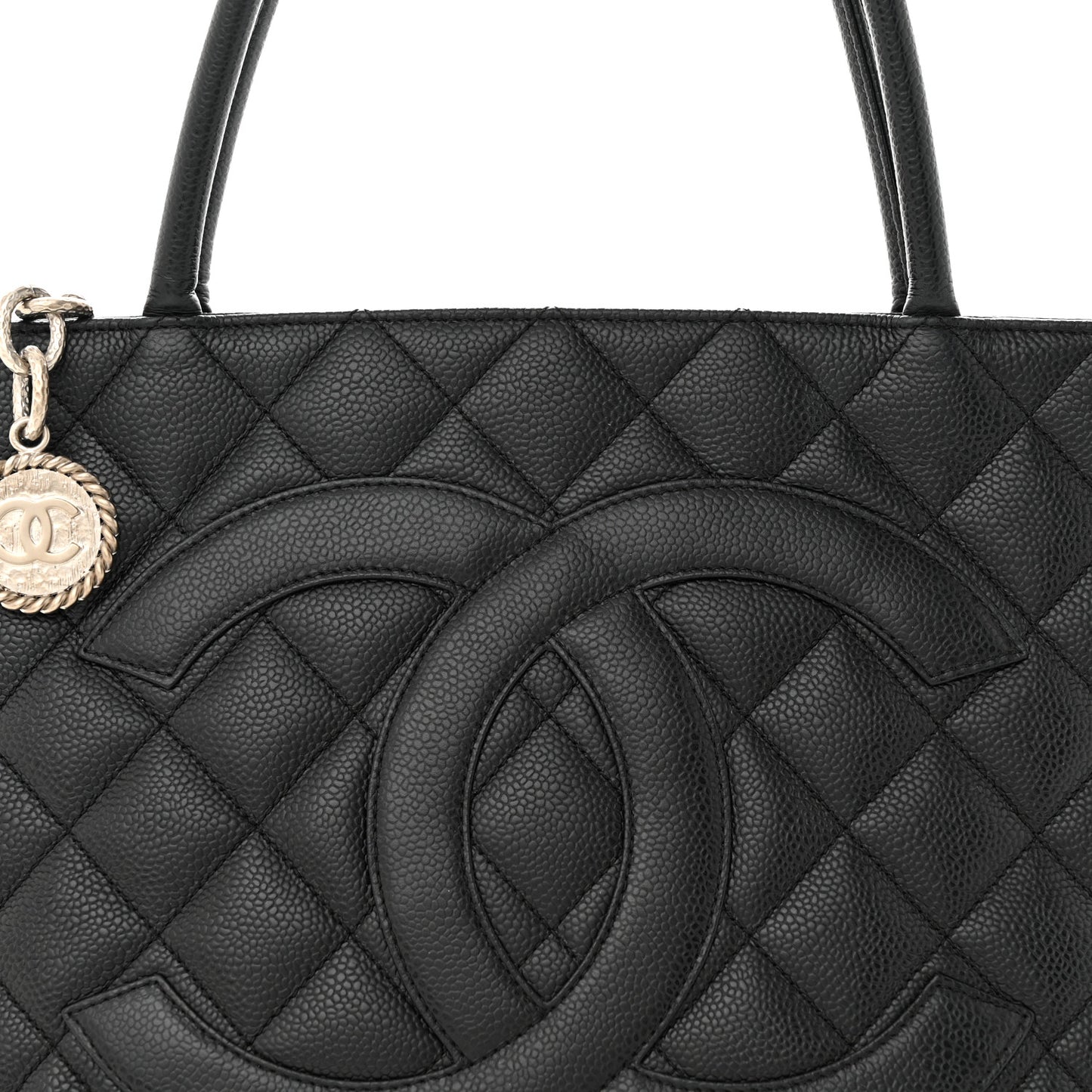 Caviar Quilted Medallion Tote Black