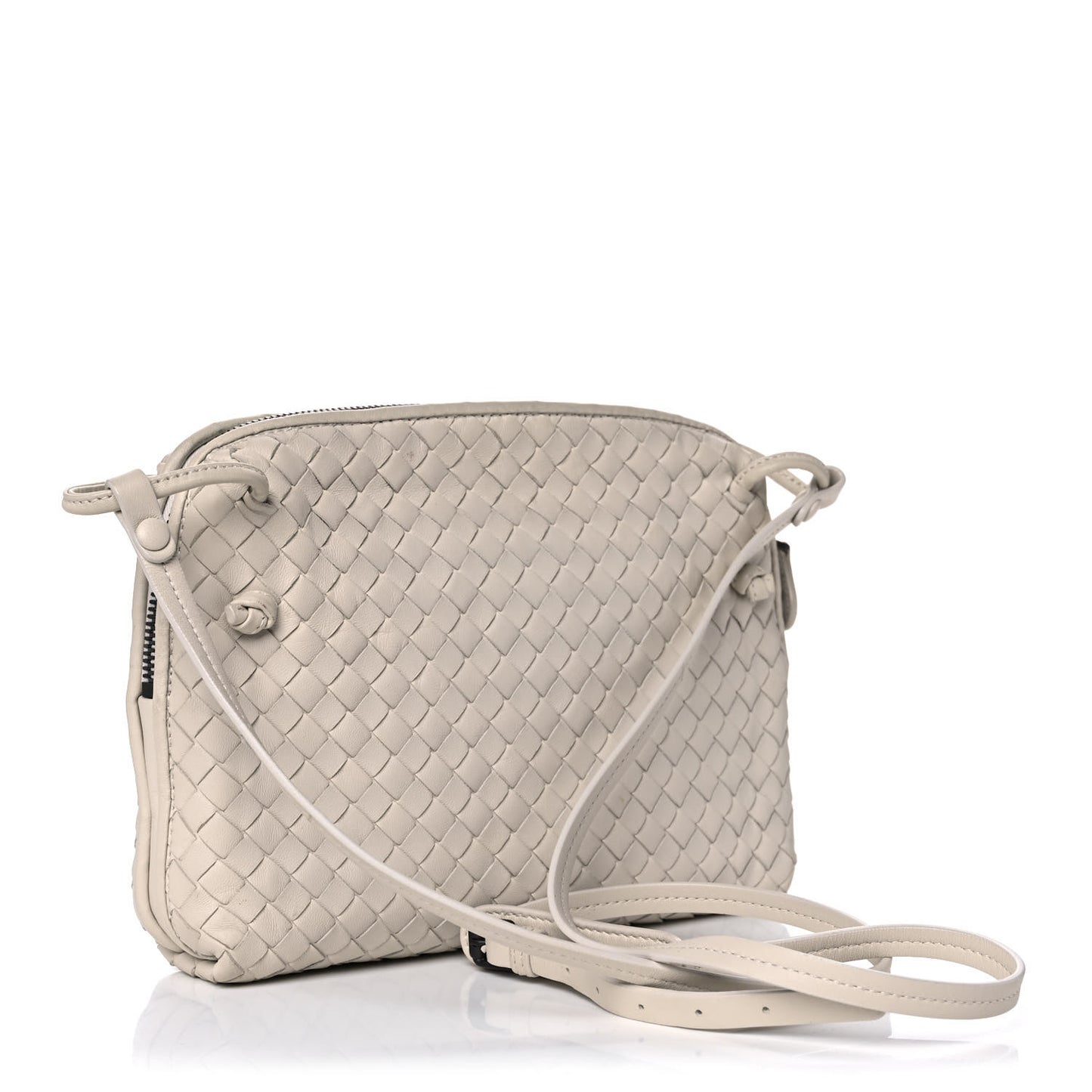 Nappa Intrecciato Pillow Crossbody Messenger White