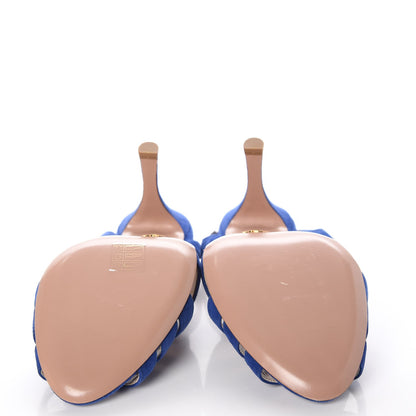 Prada Suede Wavy Sandals 39.5 Blue 7 of 11