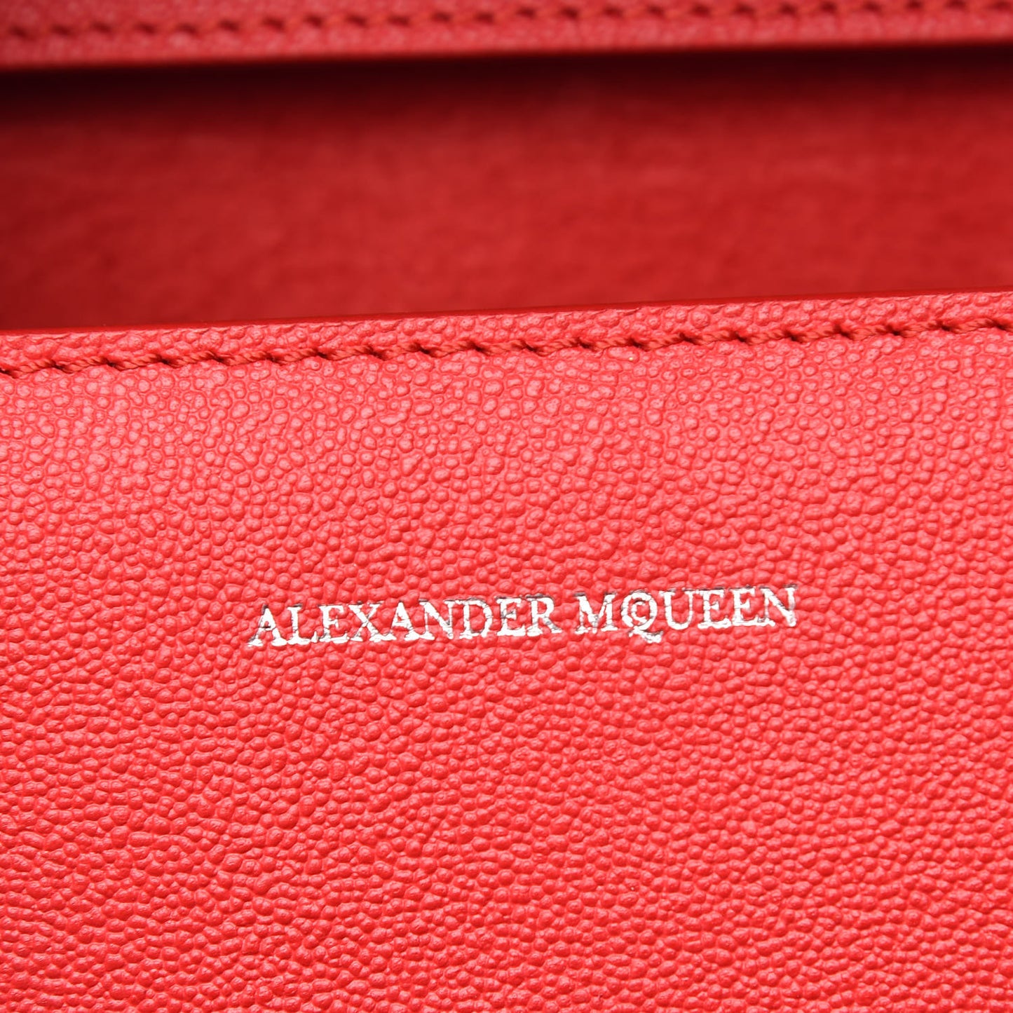 Grained Calfskin Large Insignia Satchel Red