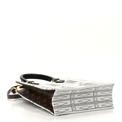 Louis Vuitton X FORNASETTI Calfskin Architettura Petit Sac Plat Black White 4 of 9