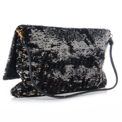Miu Miu Oversized Sequined Clutch Black 3 of 9