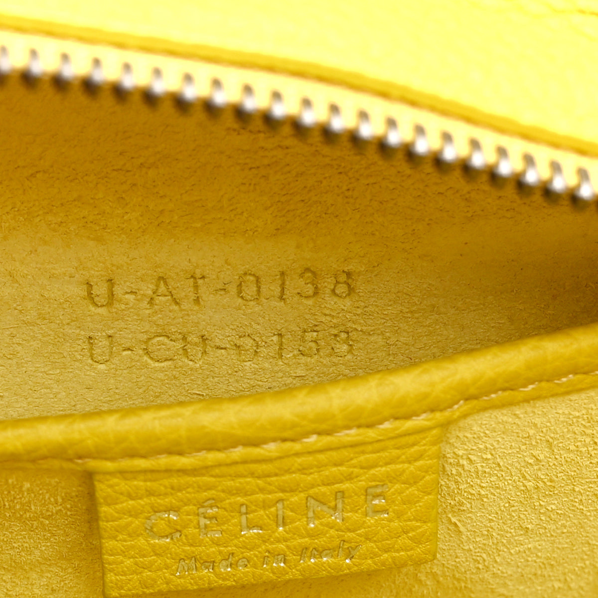 Celine Drummed Calfskin Nano Luggage Citron 7 of 10