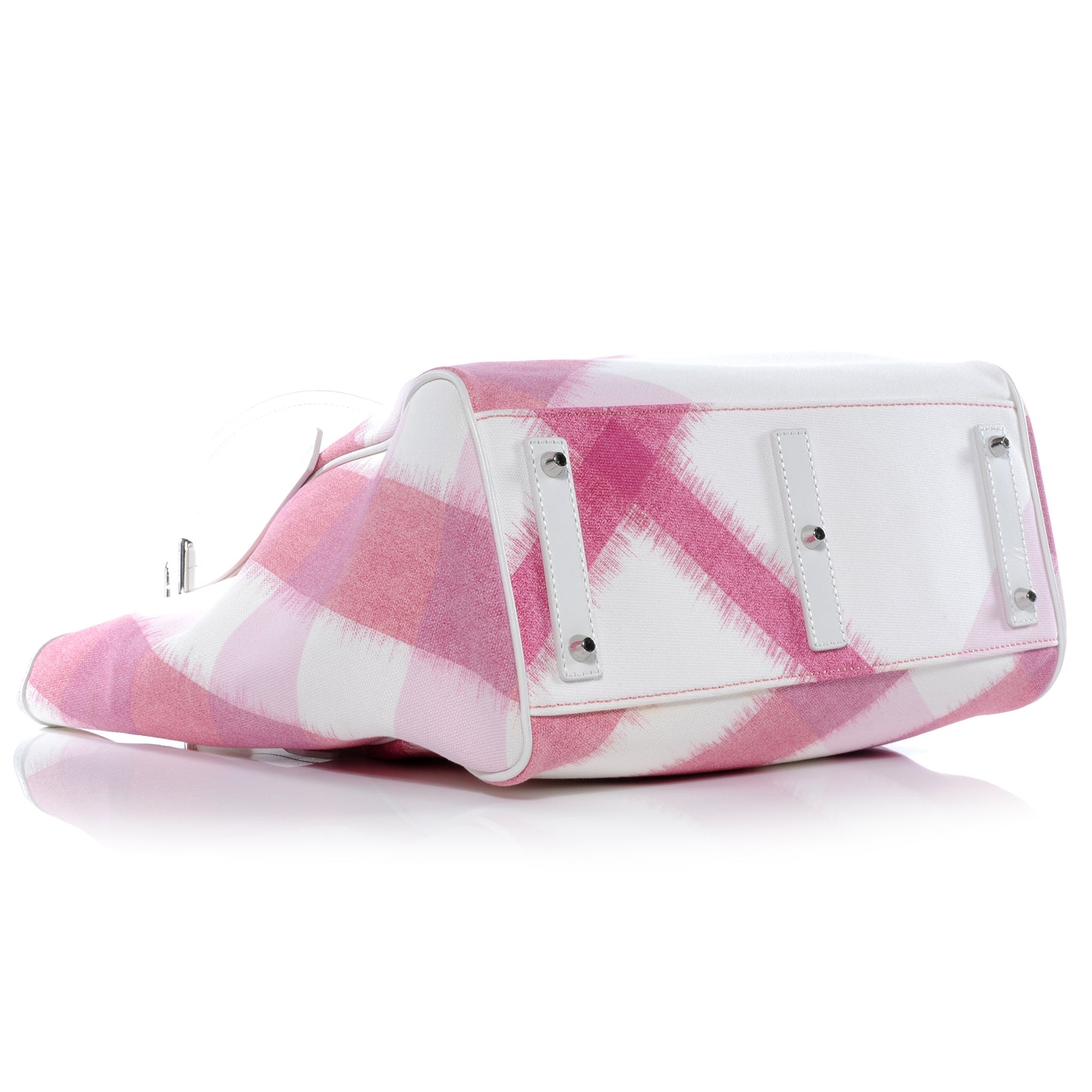 Canvas Ikat Check Tote Tea Rose