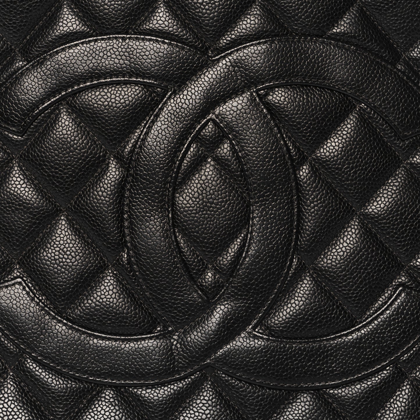 Caviar Quilted Medallion Tote Black