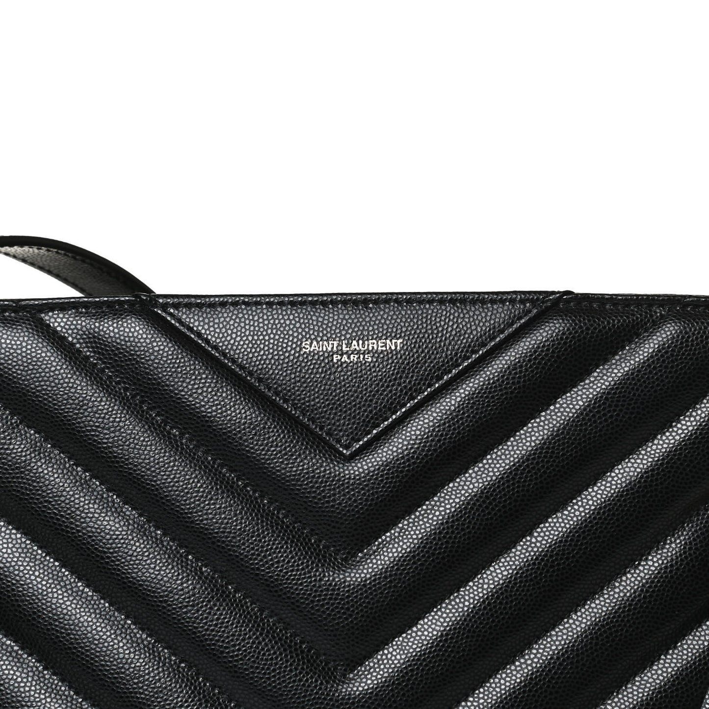 Grain De Poudre Matelasse Chevron Medium Tribeca Shopping Bag Black