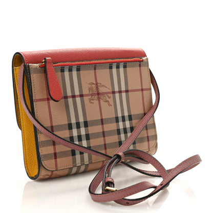 Burberry Derby Calfskin Haymarket Check Small Loxley Crossbody Cinnamon Red Multicolor 3 of 8