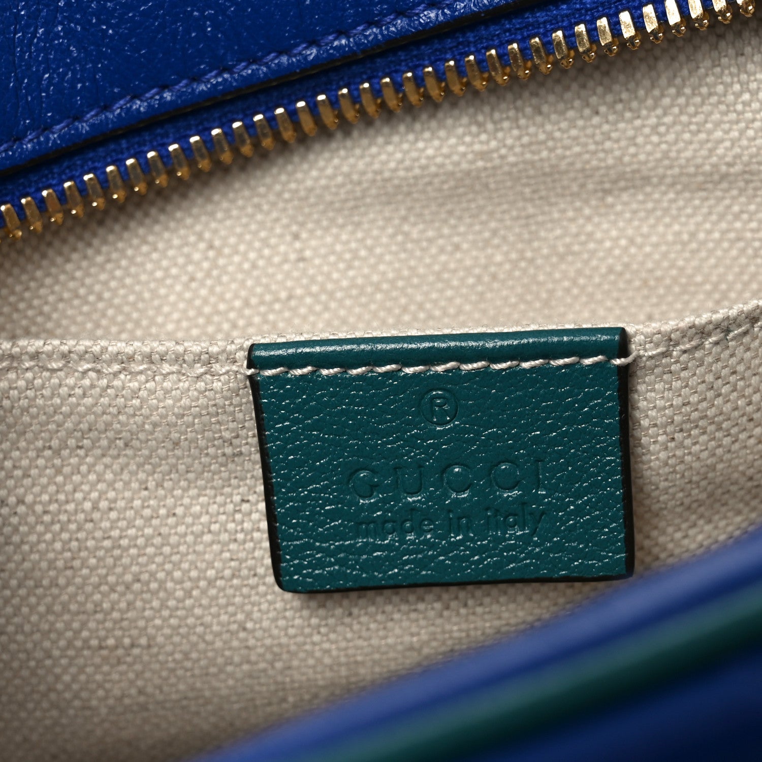 Gucci Azalea Calfskin Enamel Matelasse Diagonal Small Torchon GG Marmont Chain Shoulder Bag Imperial Blue Pavone 6 of 10
