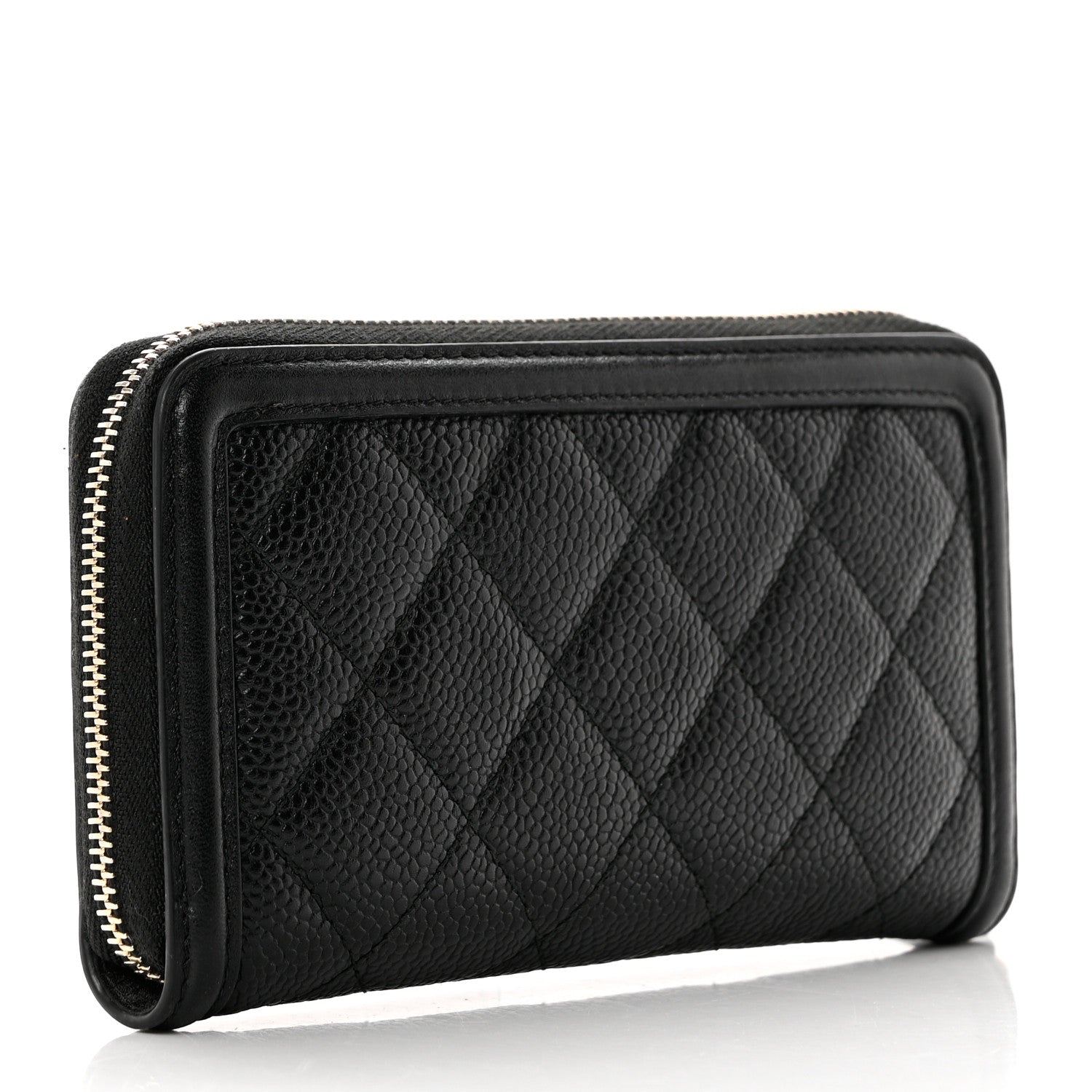 Chanel Caviar Quilted Medium Filigree Zip Around Wallet Black 4 of 11